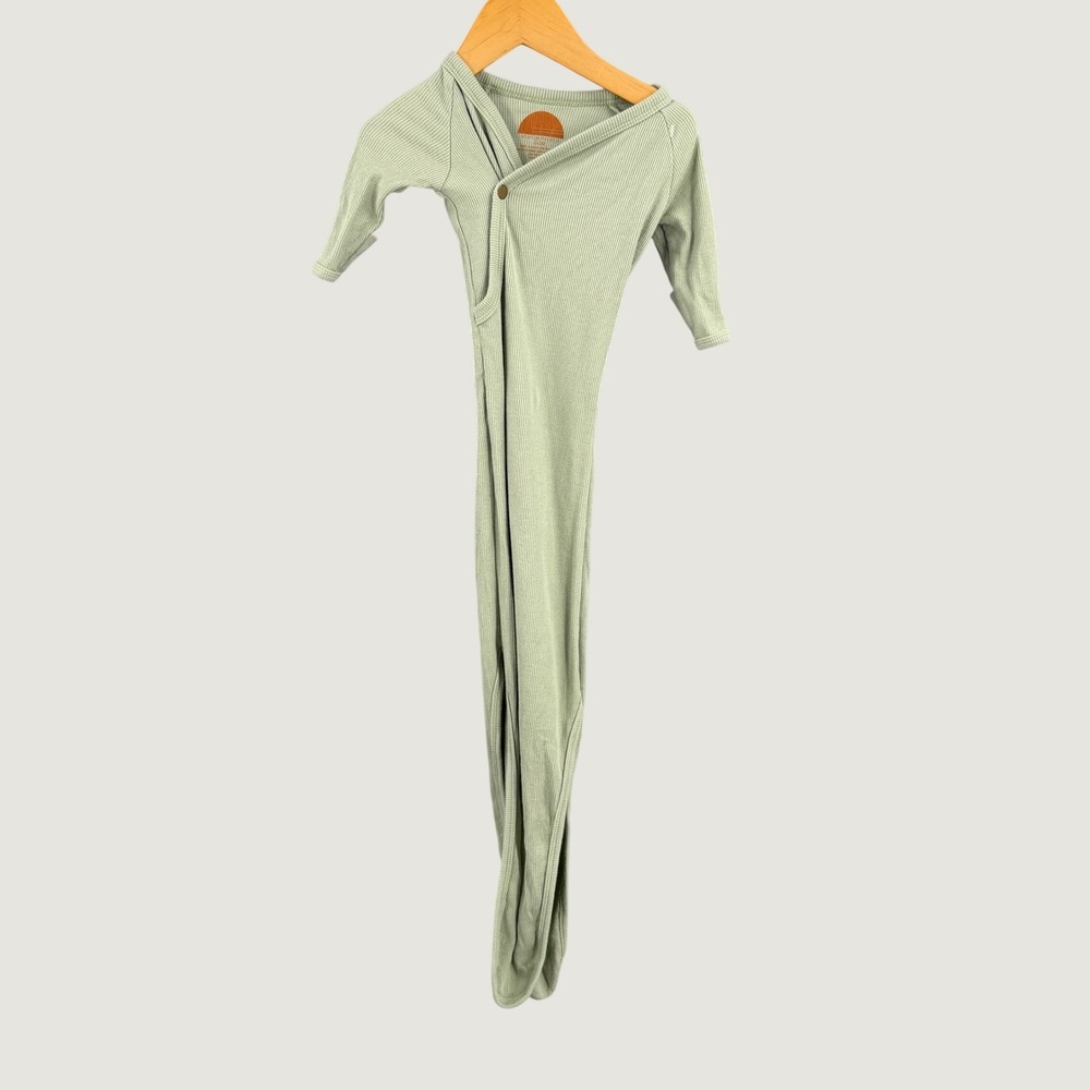 Brixton Phoenix Sage Green Ribbed One Piece Sleeper 0-3M Kimono‎ Stretch Cotton